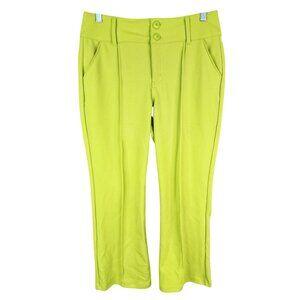 Womens Happily Grey Lime Green Straight Leg Pants Hi Rise Size S